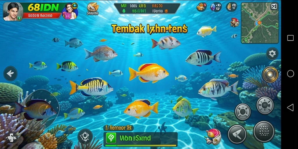 Tampilan gameplay seru Tembak Ikan di 68IDN.