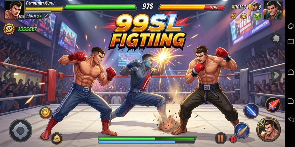Screenshot gameplay 99SL dengan pertarungan yang intens dan mendebarkan.