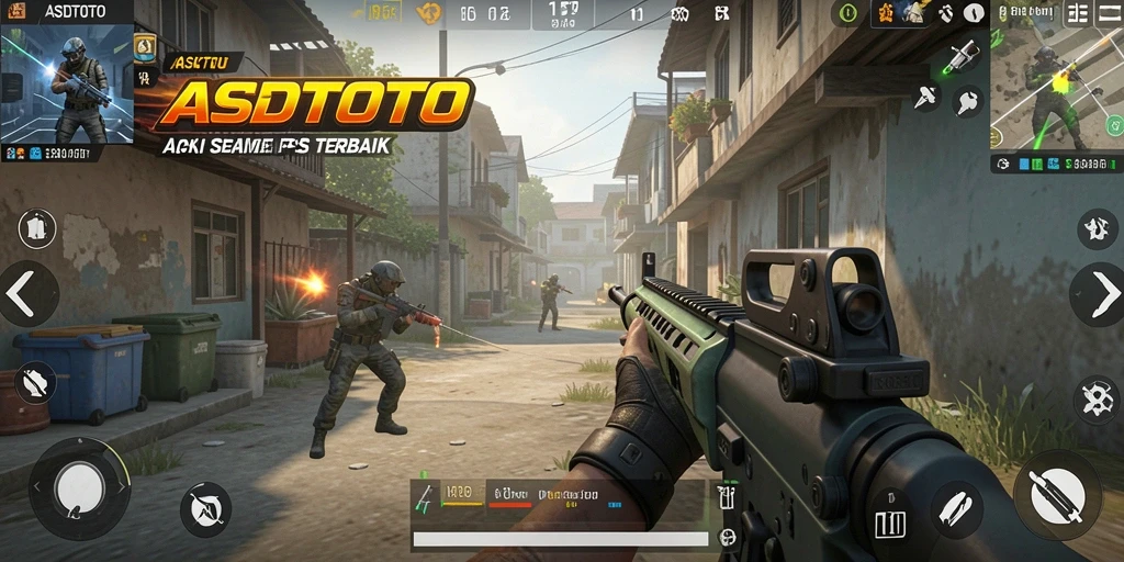 Tampilan screenshot gameplay ASDTOTO yang mendebarkan dalam aksi FPS.