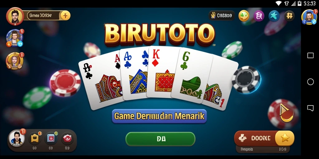 Tampilan gameplay seru BIRUTOTO saat bermain domino.