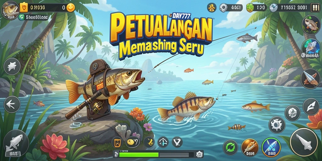 Tangkapan ikan spektakuler dalam gameplay DAY777.