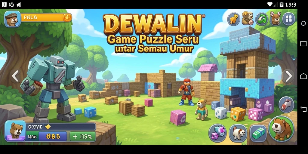 Gameplay puzzle DEWALIN yang menarik dan menantang.
