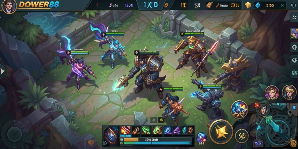 Gameplay DOWER88 yang seru dengan aksi berintensitas tinggi.