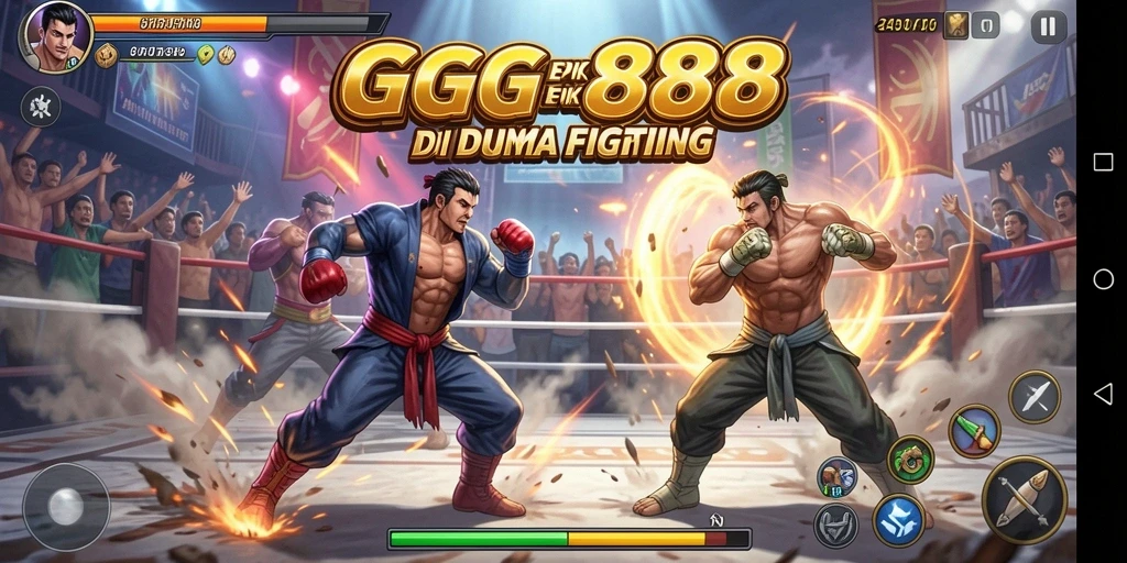 Screenshot GGG888 menampilkan aksi pertarungan yang seru dan karakter yang kuat.