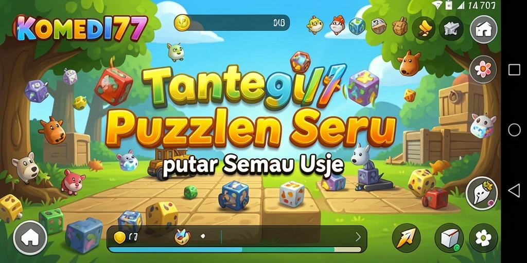 Tampilan gameplay menarik dari KOMEDI77 dengan berbagai teka-teki menantang.