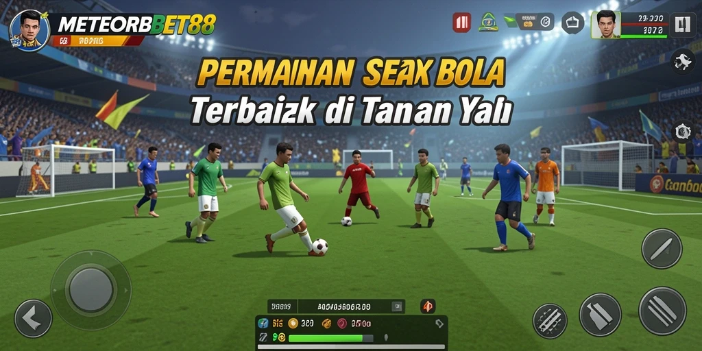 Tangkapan layar menampilkan aksi seru permainan sepak bola.