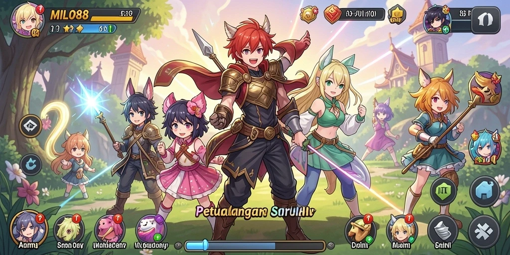 Screenshot menarik dari gameplay seru MILO88 di dunia anime.