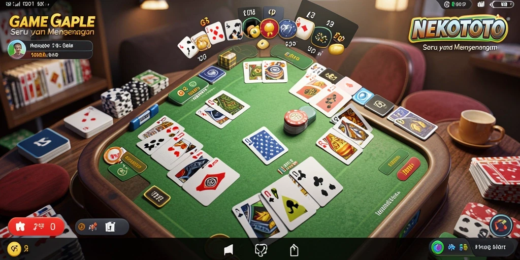 Tampilan gameplay Gaple di NEKOTOTO yang seru dan interaktif.