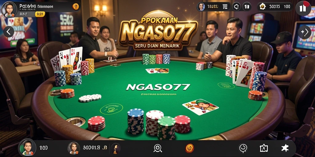 Screenshot gameplay NGASO77 yang menampilkan aksi poker yang mendebarkan.