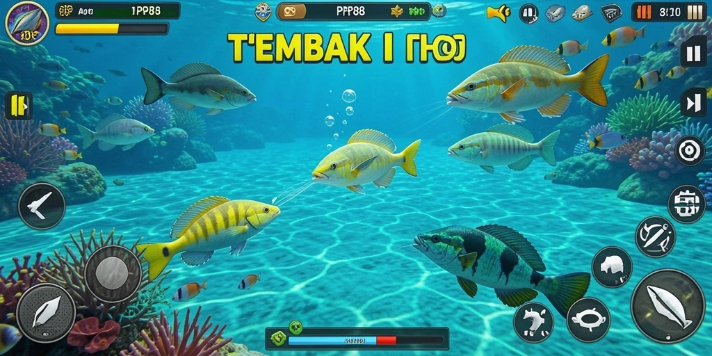Screenshot gameplay PP88 menampilkan aksi menembak ikan yang seru.