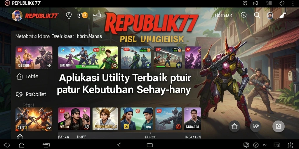 Tampilan antarmuka REPUBLIK77 yang sederhana dan fungsional.