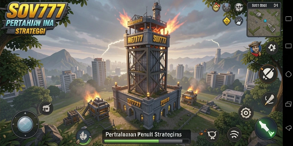 Screenshot gameplay SOV777 menampilkan aksi menakjubkan dalam Tower Defense.