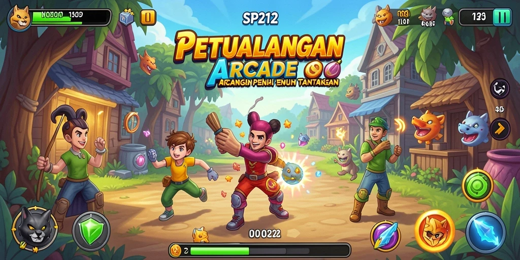 Screenshot SP212 menampilkan gameplay Arcade yang dinamis dan penuh aksi.