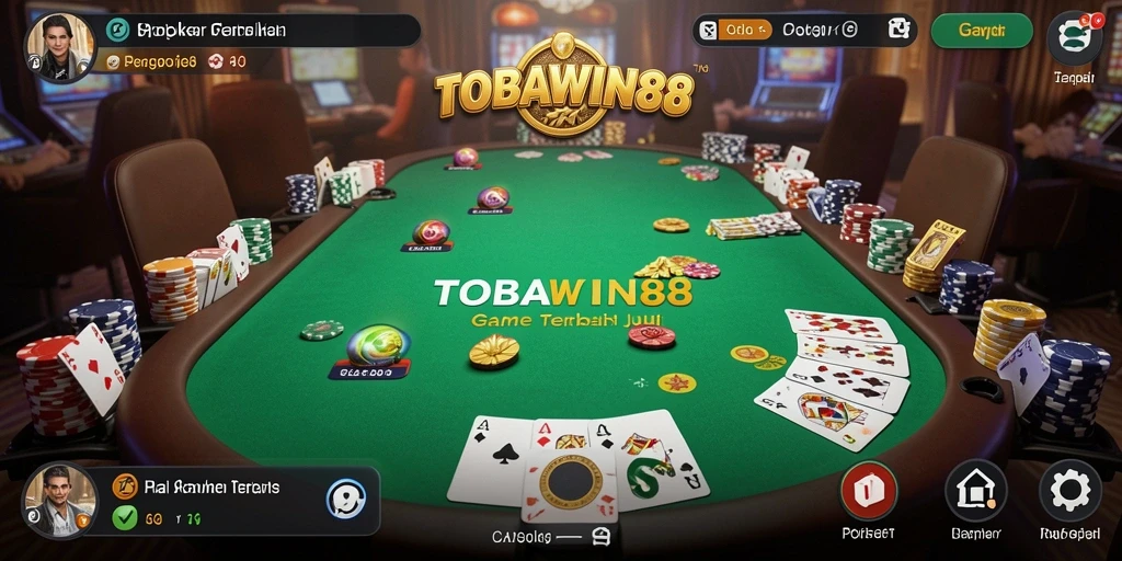 Screenshot gameplay TOBAWIN88 menampilkan aksi seru permainan Poker.