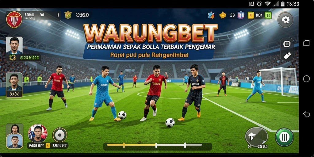 Tampilan gameplay yang menarik dari WARUNGBET dengan aksi sepak bola yang mendebarkan.